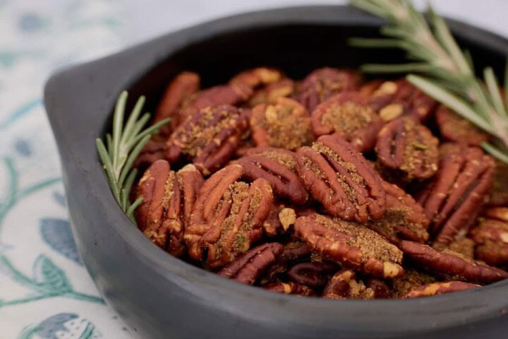 an off-set close-up bowl with nuts