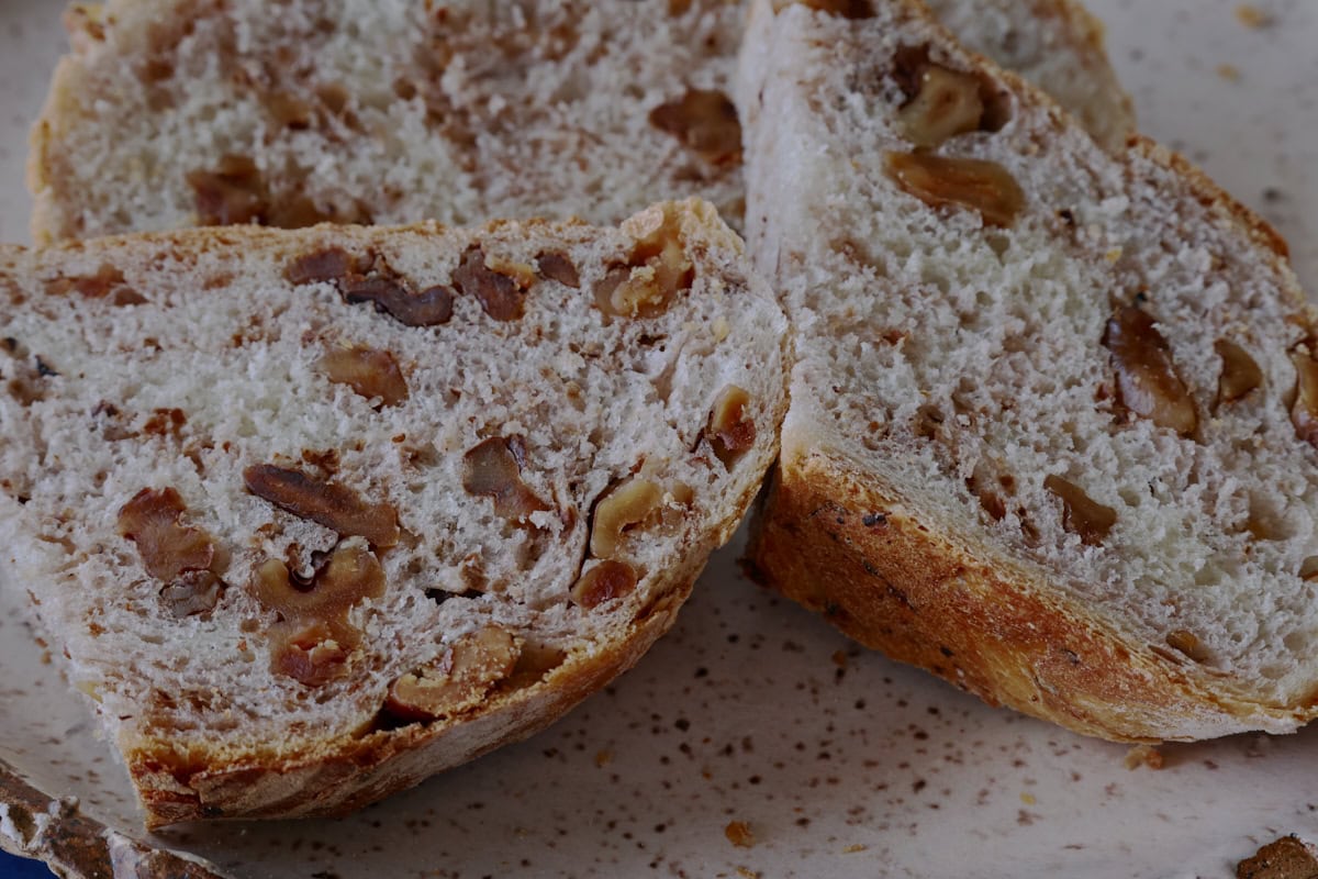sliced bread on a plate